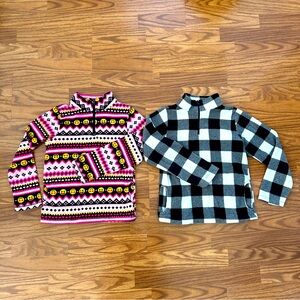 Bundle 2x The Children’s Place Girls Size M 7/8 Fleece Pullover 1/4 Zip EUC!